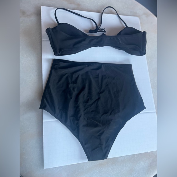 Black High Waisted Knot Front Bikini Set XL – Brand New - Picture 4 of 10